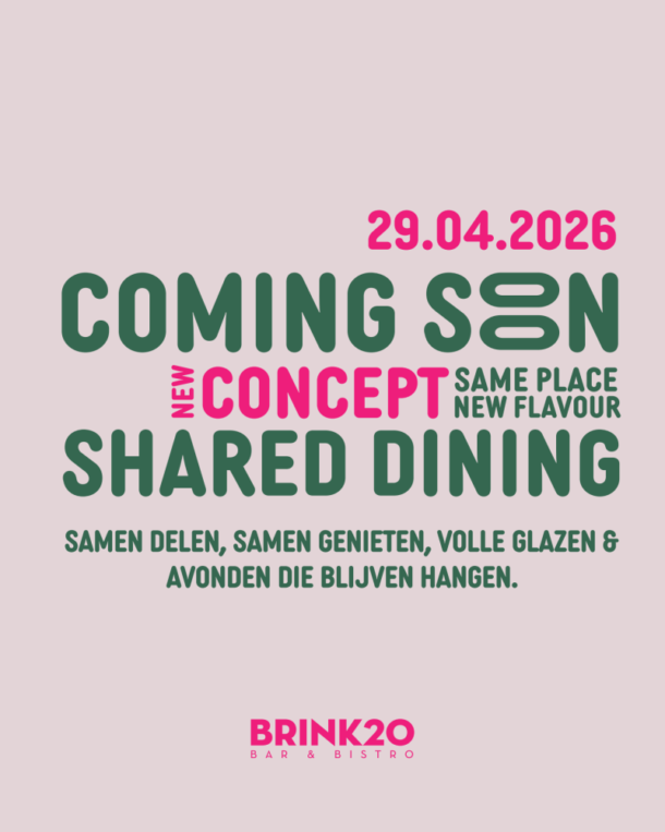 Shared Dining Concept vanaf 29 april bij Bar Bistro Brink20 in Laren